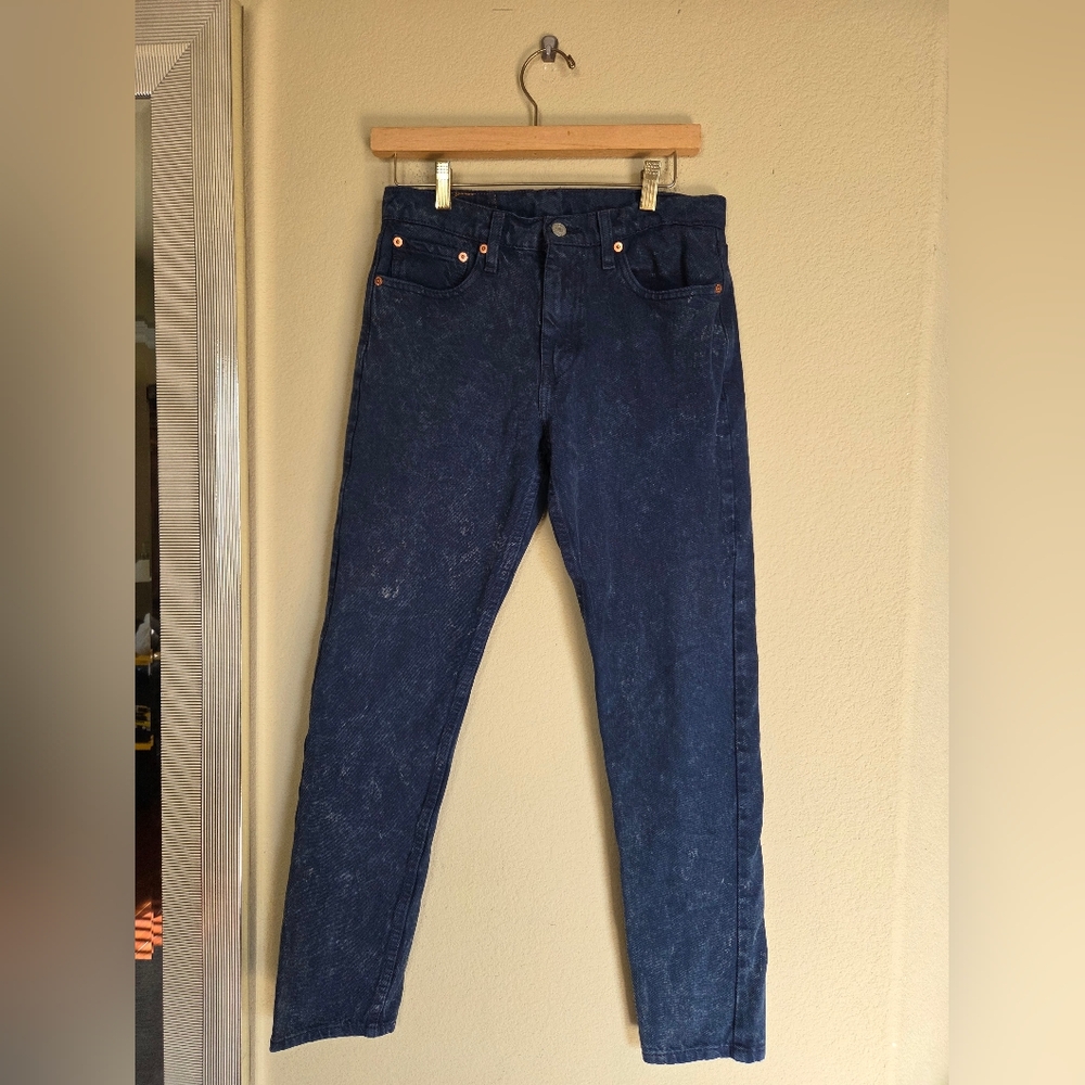 Levis 512 Mottled Indigo Jeans Acid Wash Rockstar